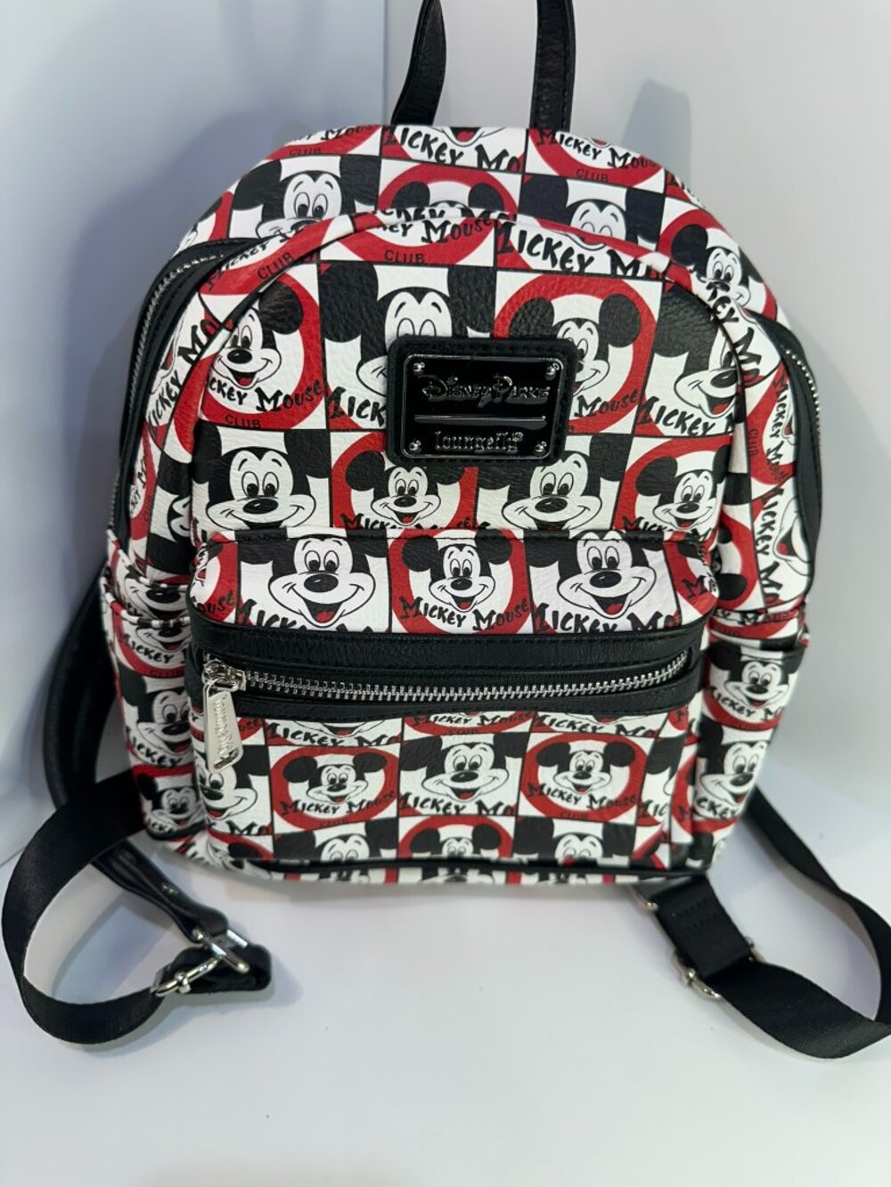 Loungefly Mickey Mouse Checkerboard Mini Backpack Red Black